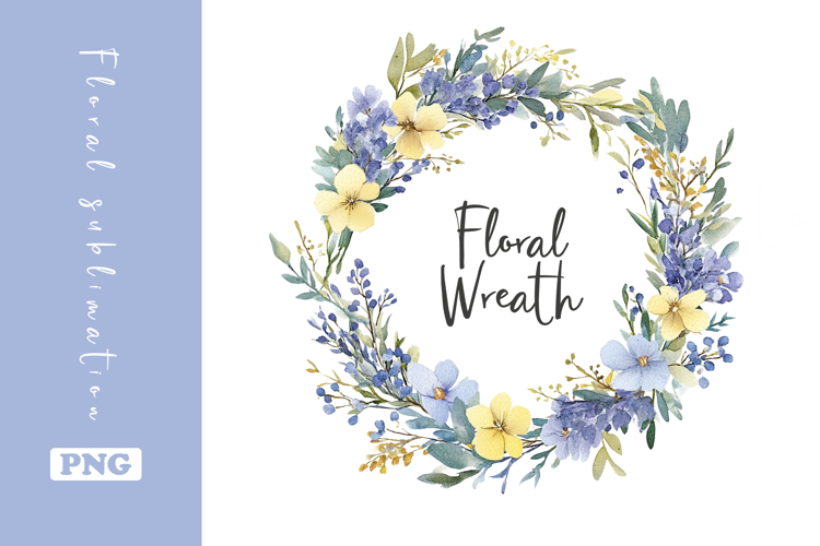 Watercolor Lovely Wildflower Wreath Clipart