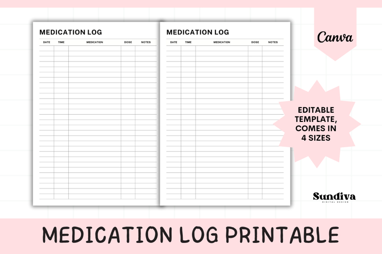 Medication Log Printable 1 | Medication Tracker Template example image 1