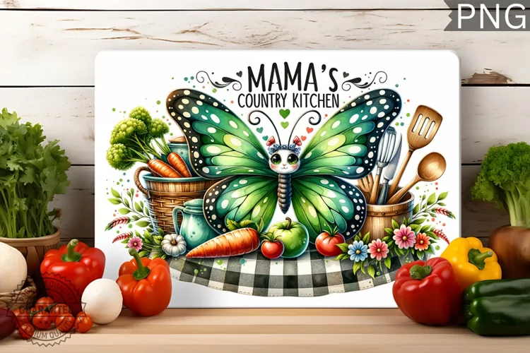Mama's Country Kitchen - Cutting Board Sublimation Design