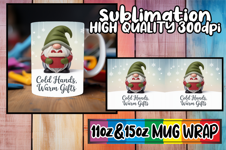 Lovely moments sublimation mug wrap, Holiday Gnome
