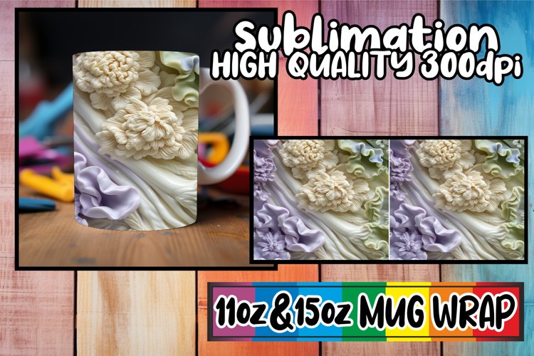 Dynamic 3D Design Mug Wrap, Art Sublimation example image 1