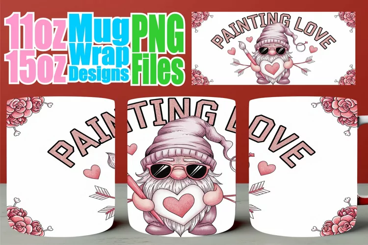 Joyful hearts 11oz 15oz sublimation wrap, Valentines