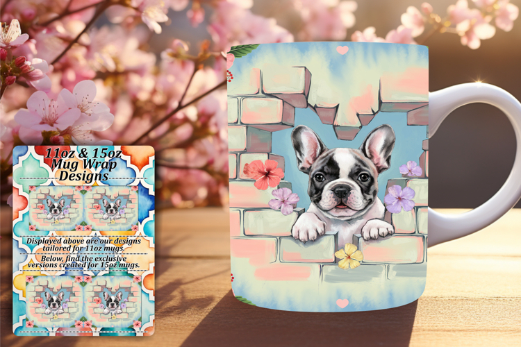 Gorgeous 15oz Mug Wrap Png Template , Cute Dog
