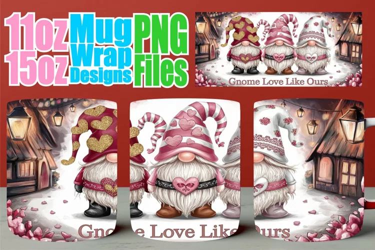 Sunshine bliss sublimation mug wrap, Love Gnome