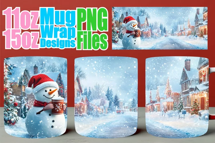 Luminous vibes sublimation mug wrap, Winter