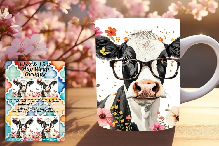 Springtime Cow Splendor Mug Design