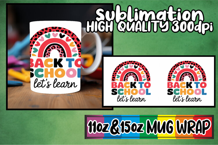 Pure joy 11oz 15oz sublimation wrap, Back To School example image 1