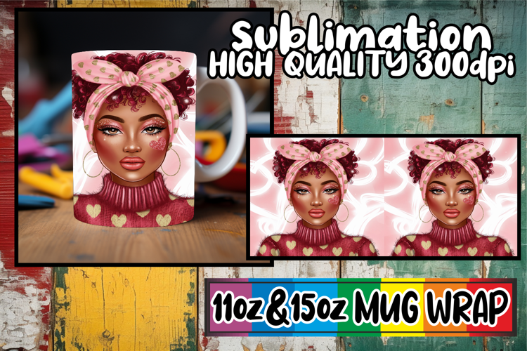 Sweet escapes 11oz 15oz sublimation wrap, Afro Girl