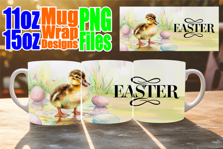 Cheerful days 11oz 15oz mug wrap, Easter