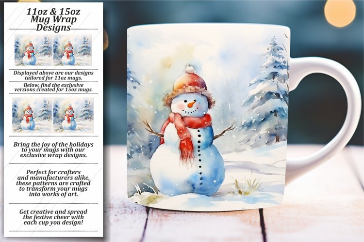 Seasonal Mug Wrap Delights: Snowman Magic example image 1