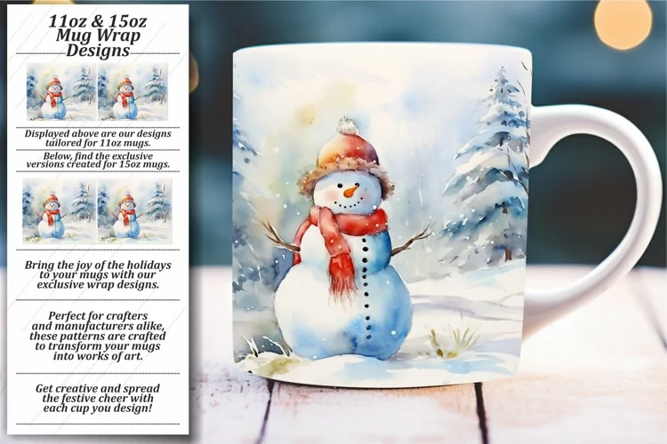 Seasonal Mug Wrap Delights: Snowman Magic