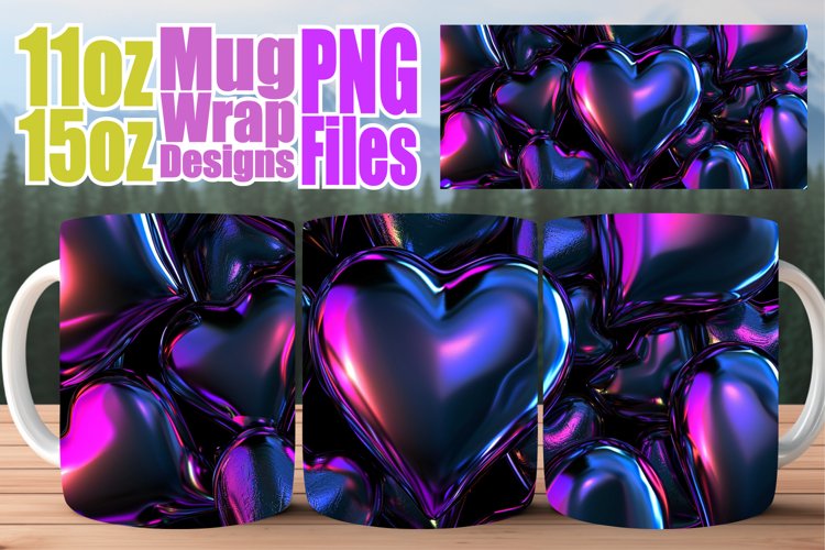 Sublimation Mug Wrap - Heart's Desire example image 1