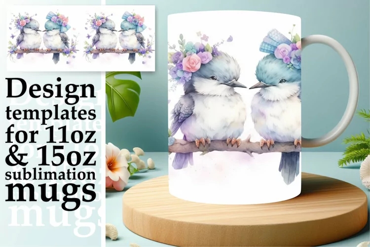 Adorable Bird Art on Mugs