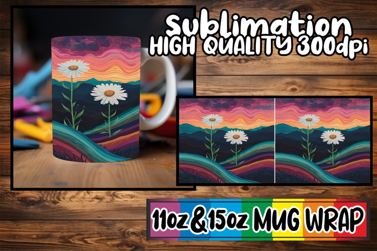 Vintage Floral Charm: Mug Wrap Sublimation example image 1