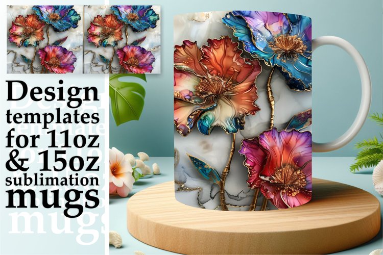 Glittery Spring Blossom Mug Wrap: 3D Sublimation example image 1