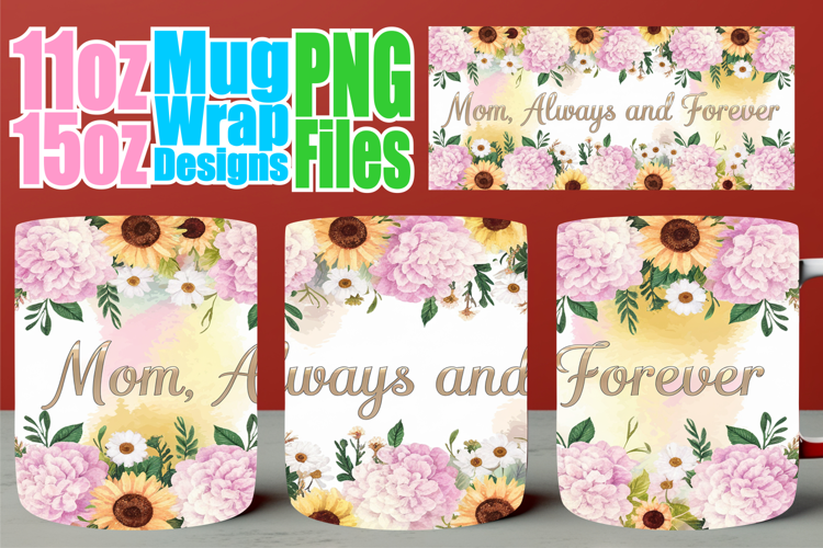 Joyful hearts 11oz 15oz sublimation wrap, Mother's Day