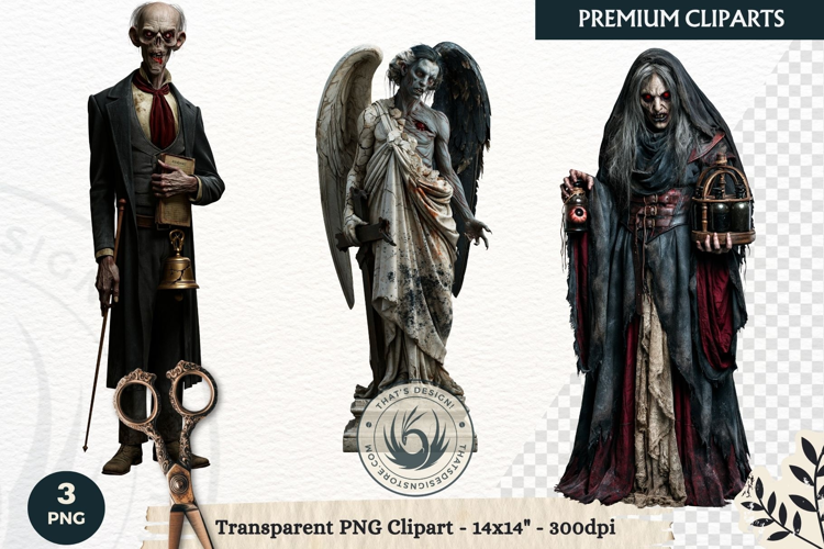 Dark Fantasy Halloween Horror Clipart PNG, Gothic Monster