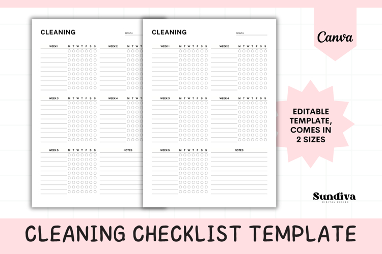 Editable Cleaning Checklist Template 3
