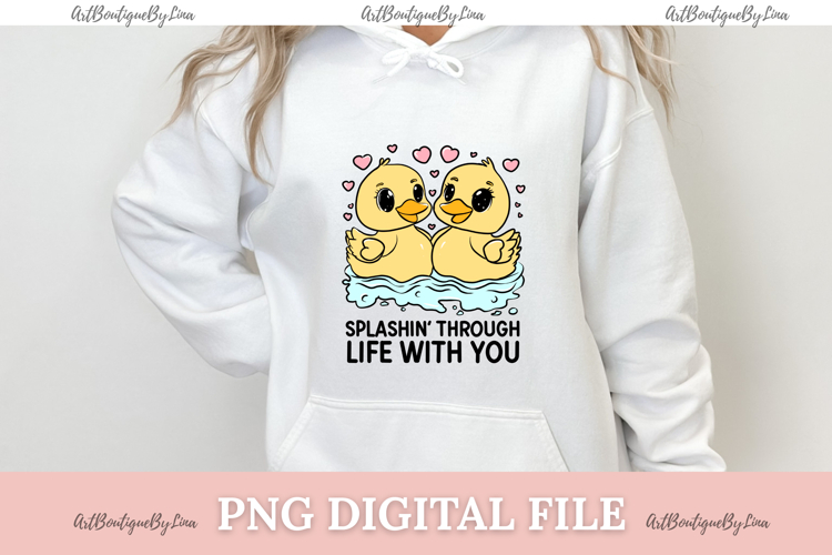 Cute Duck Couple PNG