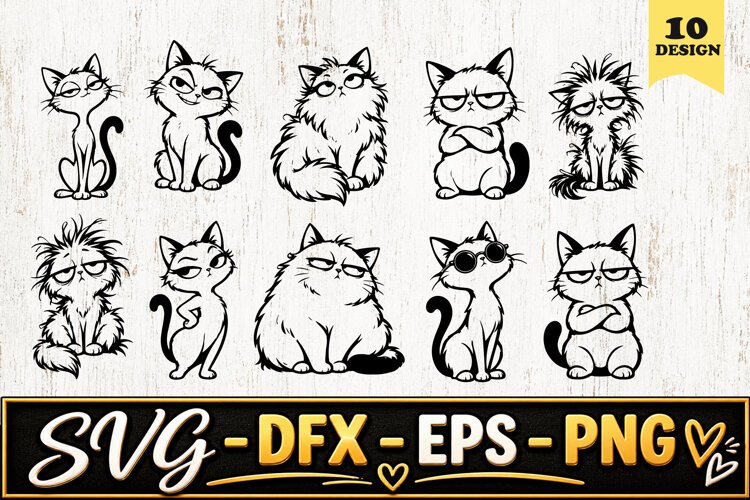 Grumpy Cat Expressions SVG PNG example image 1