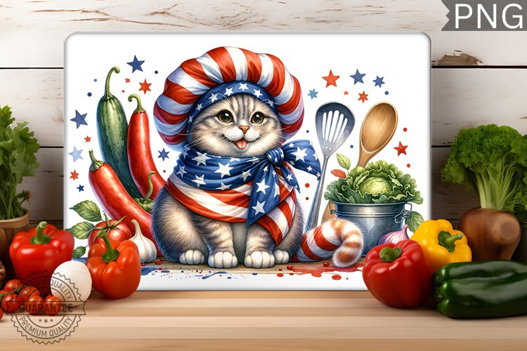 Cat kitchen Cutting Board - Patriotic Cutting Board