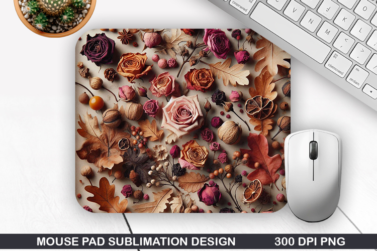 Flowers Mouse Pad Sublimation, Autumn Mouse Pad PNG Design