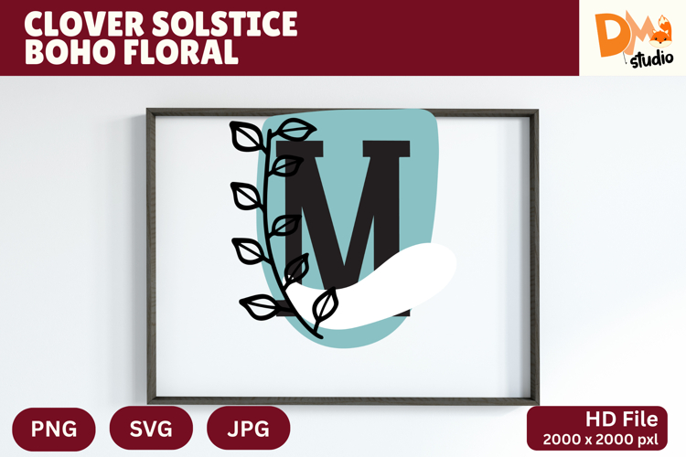 Clover Solstice Boho Floral Monogram