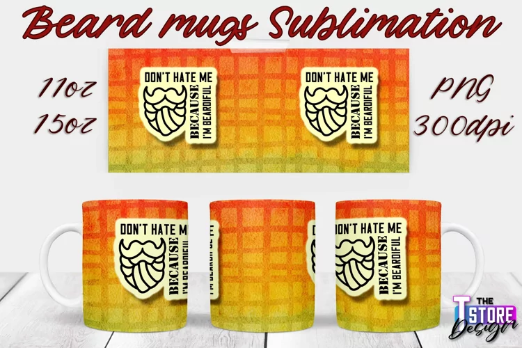 Beard Mug Design | 11 oz 15 oz Mug Sublimation | PNG File