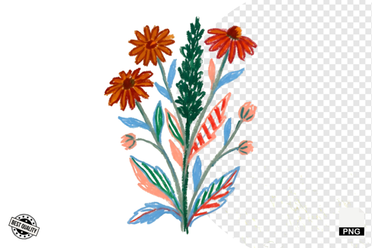 Autumn Wildflowers Meadow Clipart