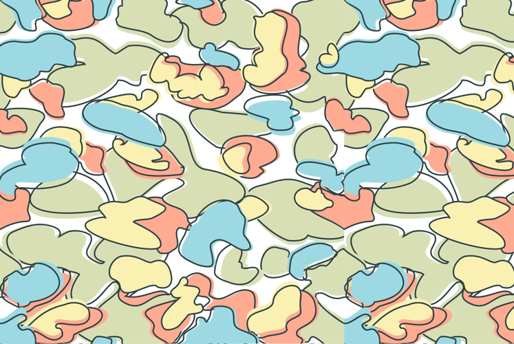 Seamless Camouflage Pattern in Blue Red Green abstract backg