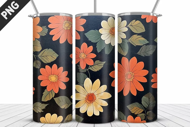 3D Prettiest Flowers Tumbler Wrap | Sublimation Design