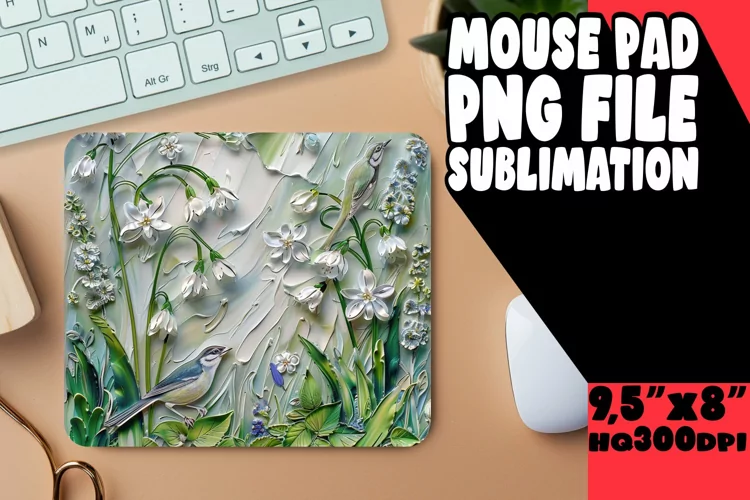 Playful Floral 3D Mouse Pad