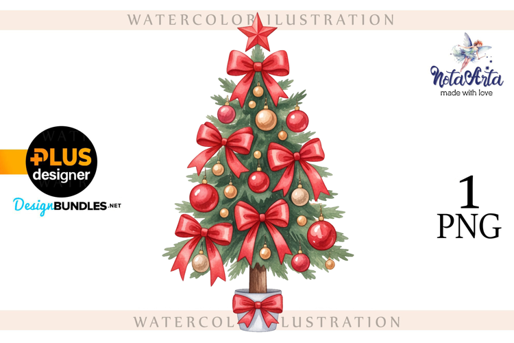Watercolor Christmas Tree, Christmas tree, Happy Christmas