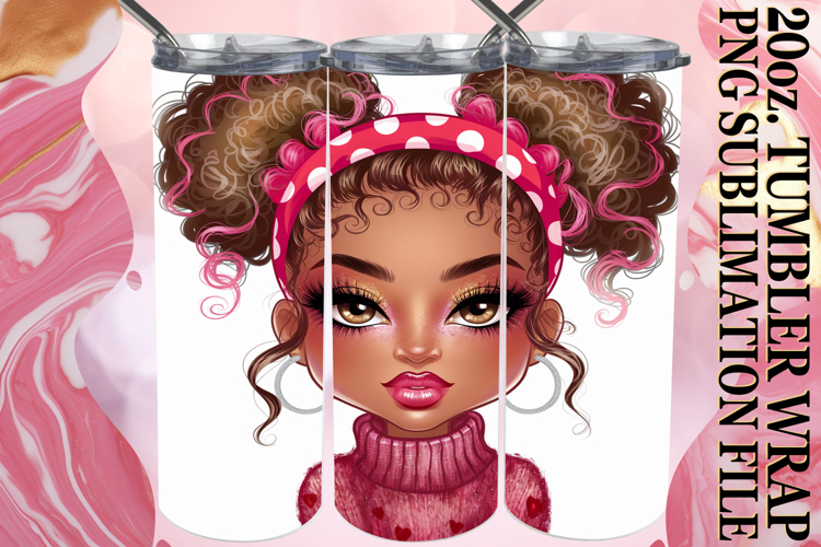 JOYFUL WHISPERS 20oz TUMBLER WRAP, Afro Girl