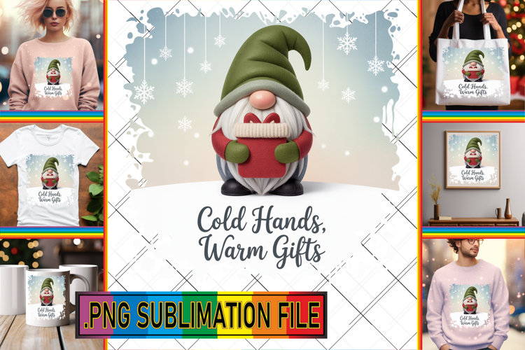 Fun TSHIRT Sublimation Designs, Holiday Gnome