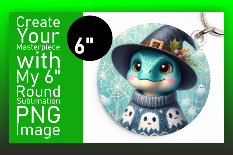 Glamorous Circle Design for Sublimation , Halloween Dino