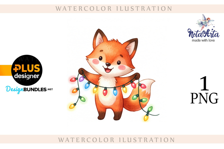 Illustration of a cute Christmas fox