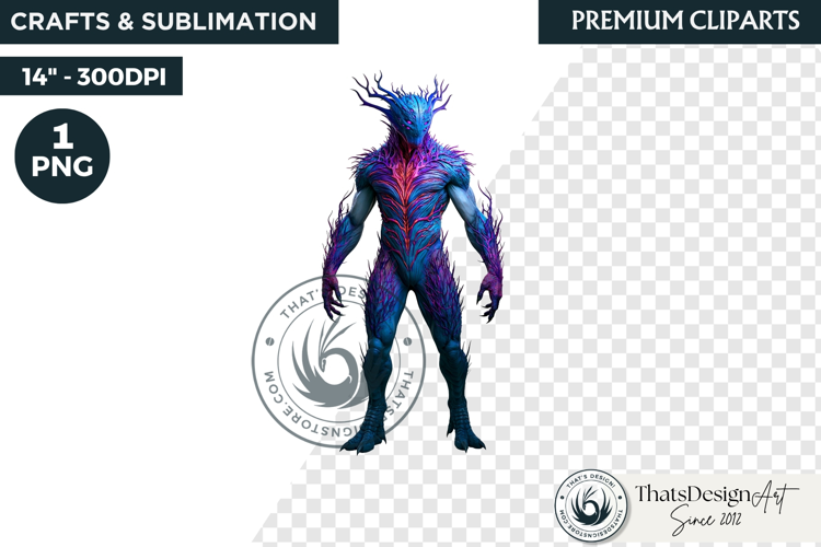 Halloween Acid Monster Clipart PNG Neon Fantasy Character