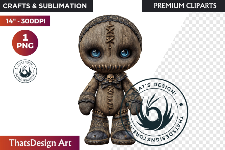 Voodoo doll Halloween Clipart, black Magic gothic witchcraft