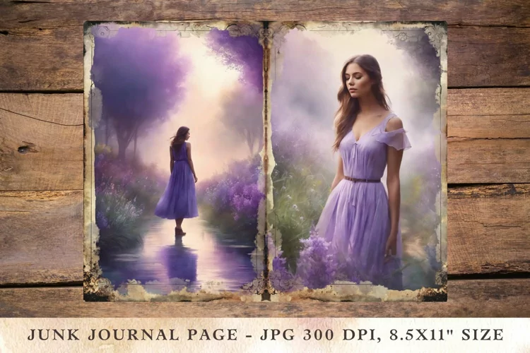 Printable Junk Journal Pages Lavender 8