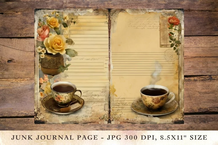 Printable Junk Journal Pages coffee 8