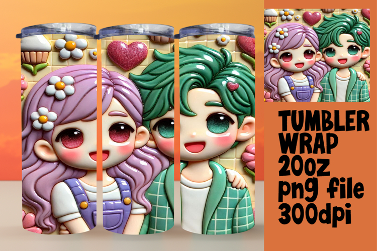 20oz Tumbler Design for Gift Ideas , 3D Characters