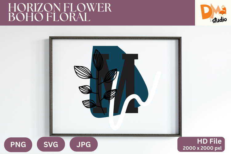 Horizon Flower Boho Floral Monogram