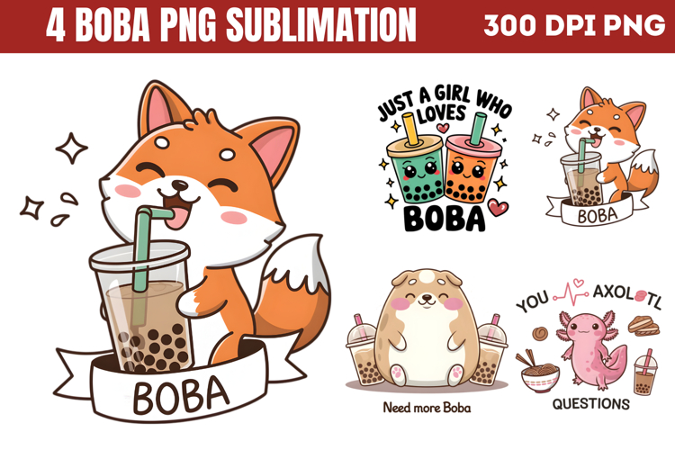 Boba Sublimation PNG