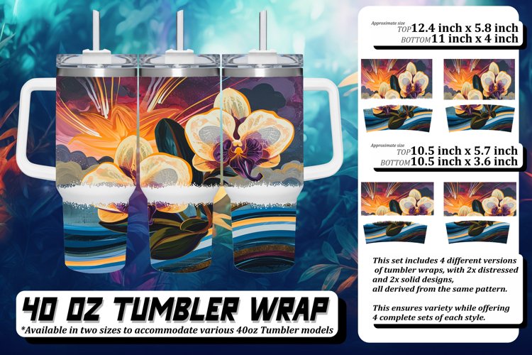 Vibrant Retro Flower Tumbler 40oz: Sublimation Fun example image 1