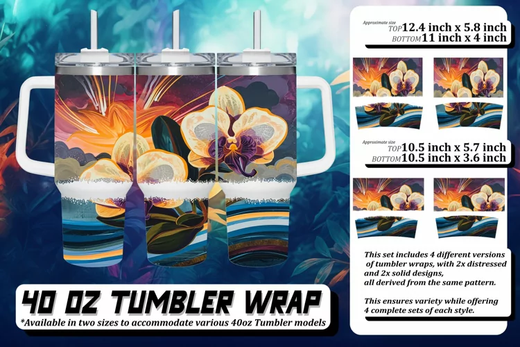Vibrant Retro Flower Tumbler 40oz: Sublimation Fun