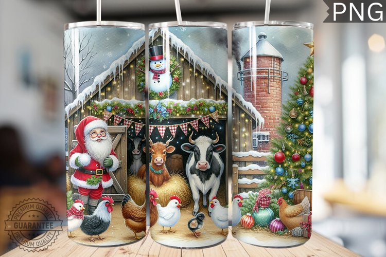Farm Animals Tumbler Wrap - Christmas Tumbler Design