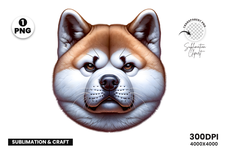 Akita Inu Dog Face Sarcastic Clipart Sublimation PNG