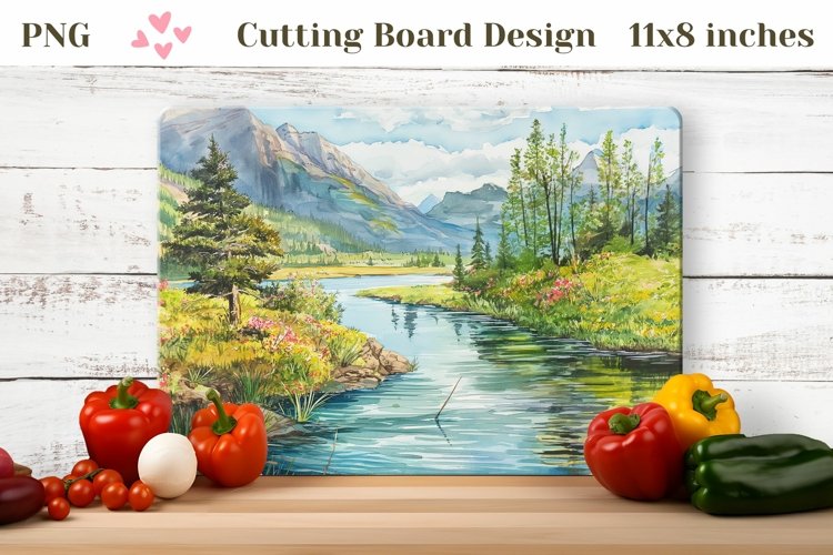 Watercolor Forest Cutting Board, Vintage Cutting Board