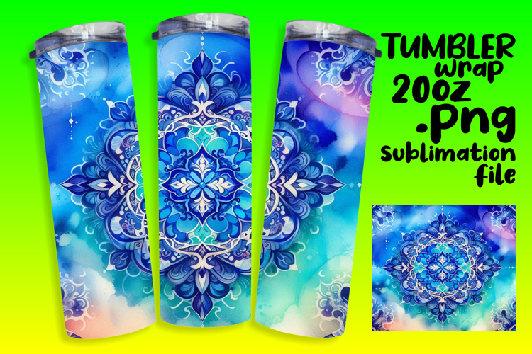 Sublimation Tumbler Template 20oz , Watercolor Patter